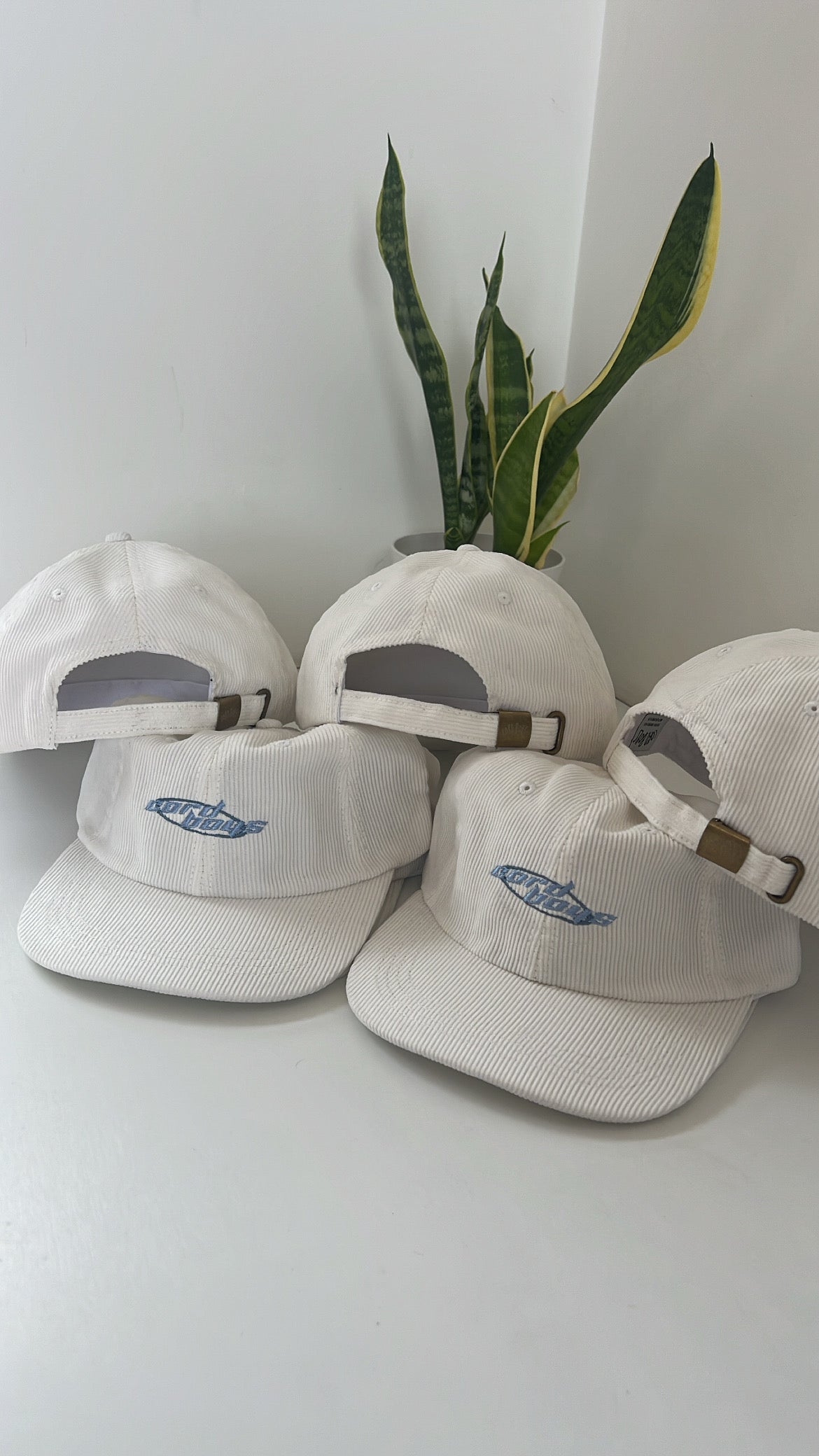 White Cord Boys Cord Cap